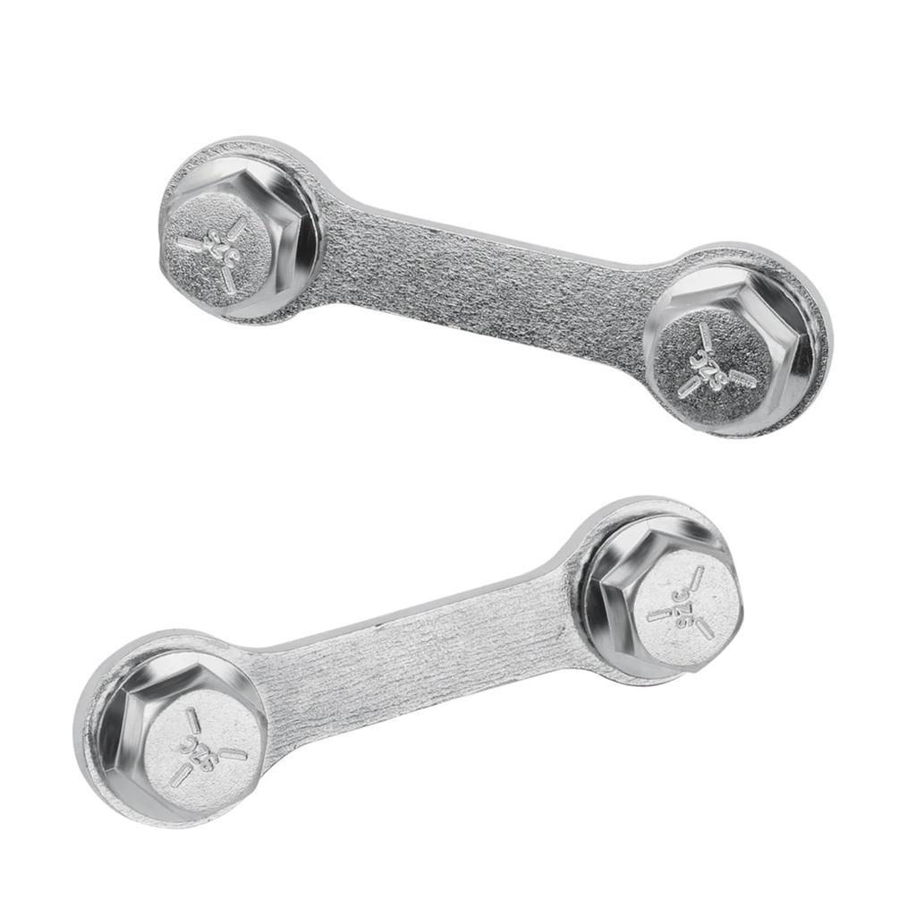 Pair Metal Silver Exhaust Muffler Dog Bone Nut Plate Fastener Hardware Kit for Motorcycle