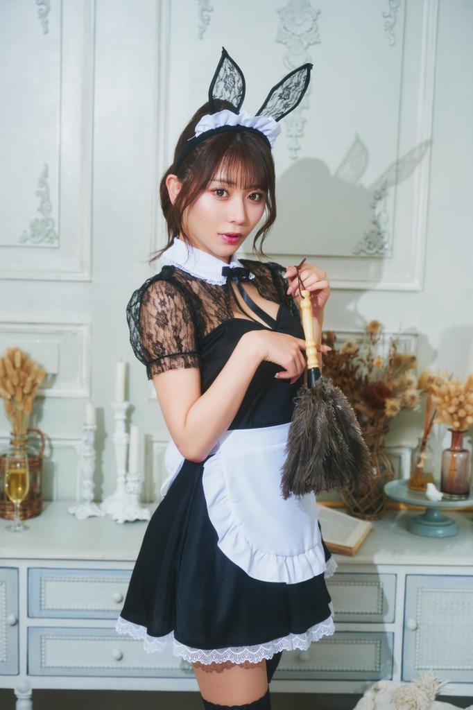 Clearstone GLOWHOLIC Cosplay Halloween Bunny Maid M Black Women's