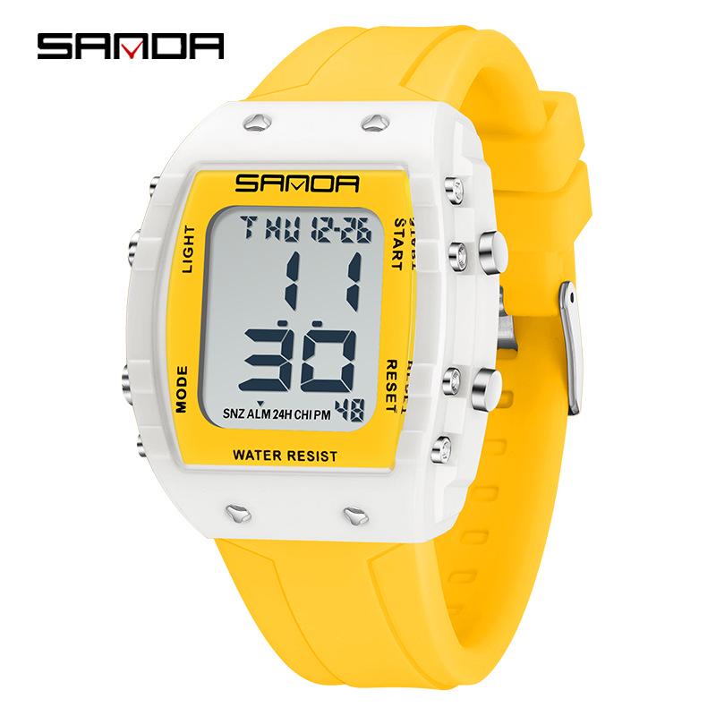 SANDA Men s Multifunctional Barrel-Shaped Sports Watch - Waterproof & Fashionable with Single Display Timing