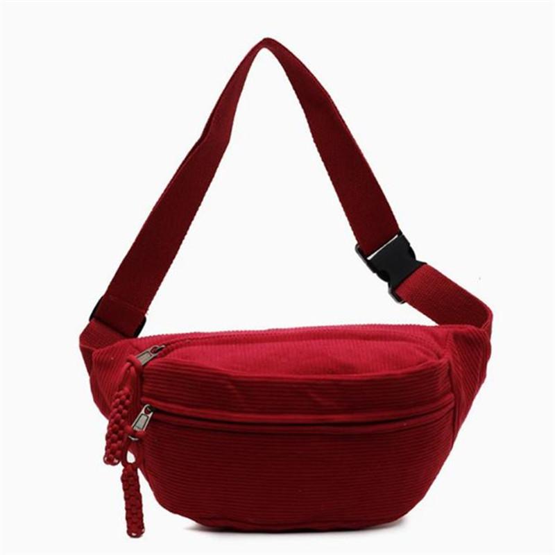 Cozy Corduroy Crossbody Bags for Men s Women Chest Bag, Street Style Sports Shoulder Bag, Unisex Versatility Romantic Matching красный