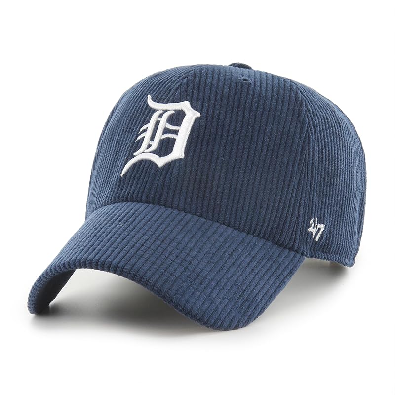 

[ 47] forty seven THICK CORDUROY CLEAN UP CAP cleanup cap hat (JP, alphabet, Free Size, navy, detroit Tigers)