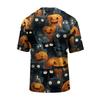 Men's Casual Printed Crew Neck Lightweight Breathable Short Sleeve Shirt Halloween Pattern Comfortable Fit