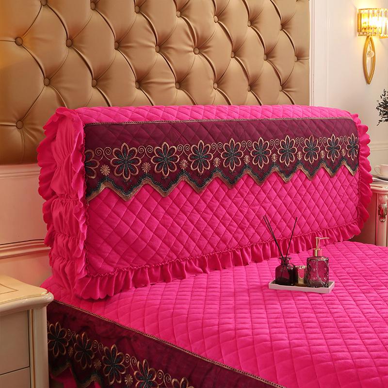 Короткий плюшевый стеганый чехол на изголовье «все включено» кружевной чехол на голову — фото 7