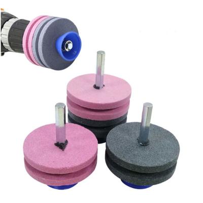 Quick Install Lawn Mower Edge Sharpener Double-layer Grinding Wheel  Electric Drill