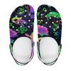Weiße EVA-Clogs mit buntem X-Print, Leichte Slip-On Gartenschuhe, Atmungsaktive Sandalen für den Strand, Innen- und Außenpantoffeln für Damen und Herren