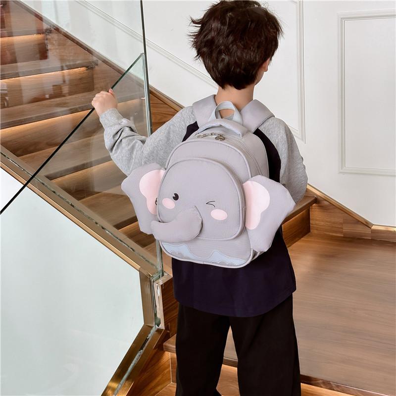 Cute Lightweight Elephant Children's Backpack For Boys And Girls Ages 3 To 6 In Blue Grey Pink And Green