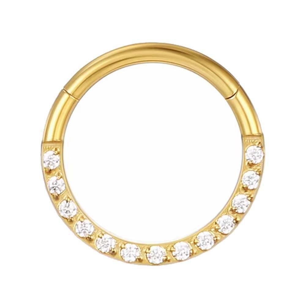 Titanium Golden Cartilage Earrings Shiny Piercing Lip Ring Elegant Rhinestone Nose Ring  Banquet