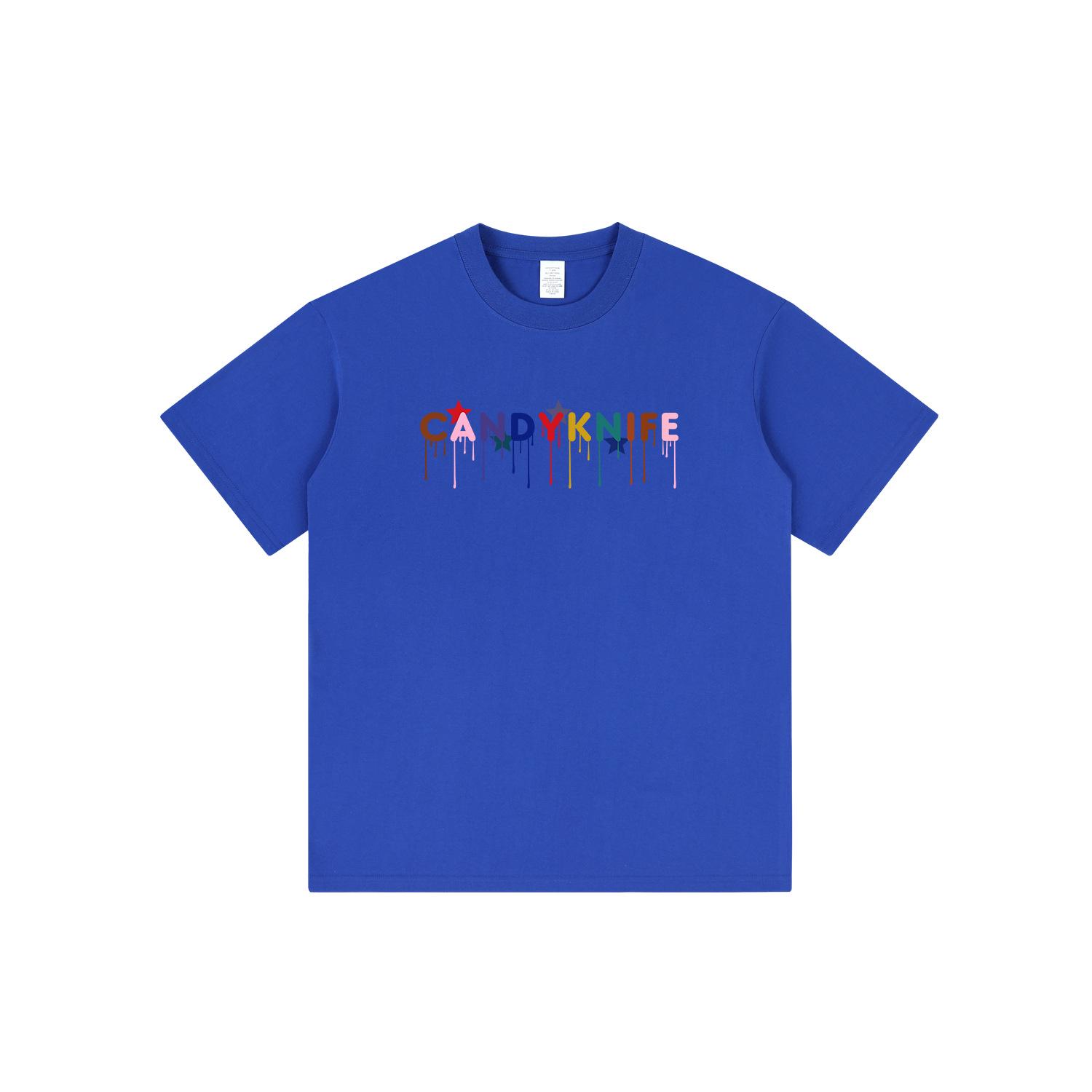 

Unisex American Letter Print Cotton T-Shirt: Round Neck, Short Sleeve, Loose Fit M