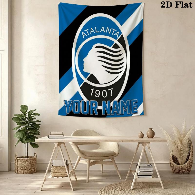 Custom Name Atalanta BC Wall Tapestry Aesthetic Wall Hanging Printed Fabric Blanket Decorative Tapestries for Bedroom Living Room Home Decor