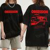 Movie Obsession Print Letter Print T-shirt Women's Men's Casual Cool Shirt Unisex Short Sleev