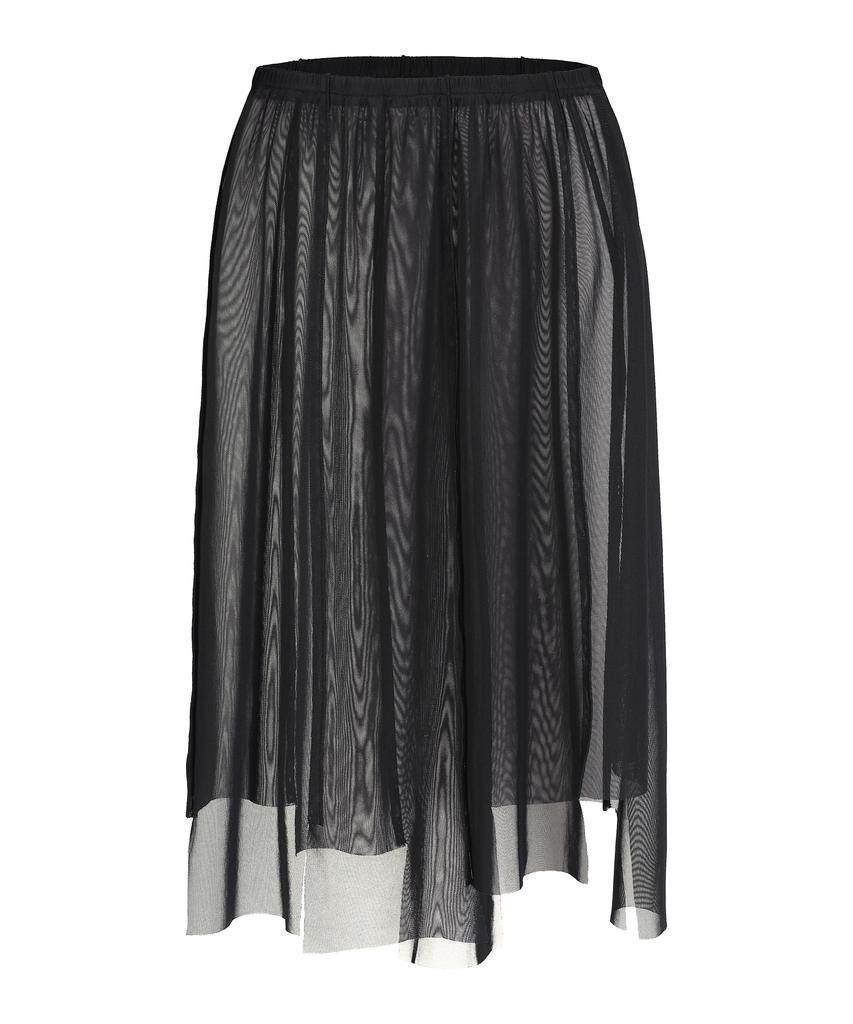 LALAFOX Mesh Layered Midi Skirt Black Br2Ws006