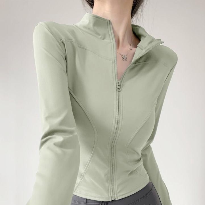 Women's Long Sleeve Sport Jacket Spring Summer Gym Workout Coat Yoga Running Sports Cycling Top Casual Zipper Fitness Clothing