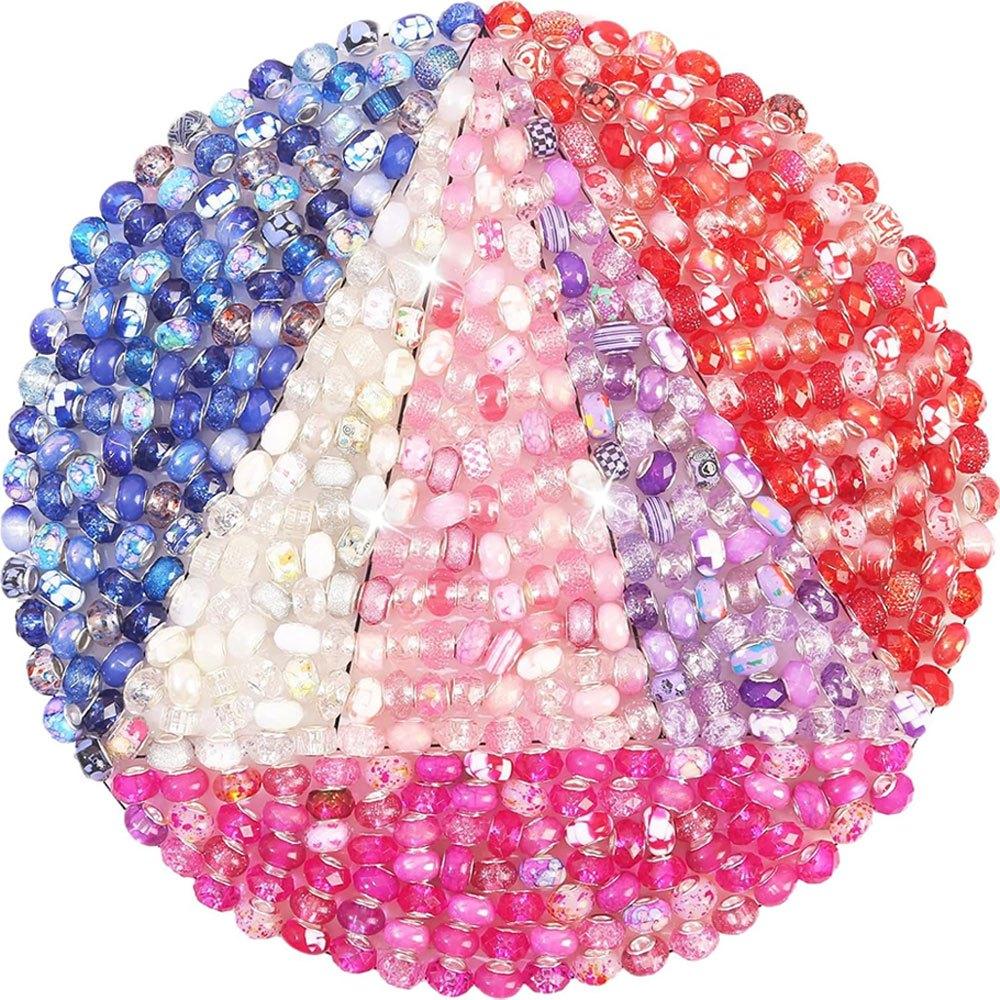 

5/10/20pcsEuropean Large Hole Spacer Beads,Fairy Wands Garden Beads for Stakes Decoration for DIY Charm Bracelet Necklace Jewelry Making 5pcs різнокольоровий