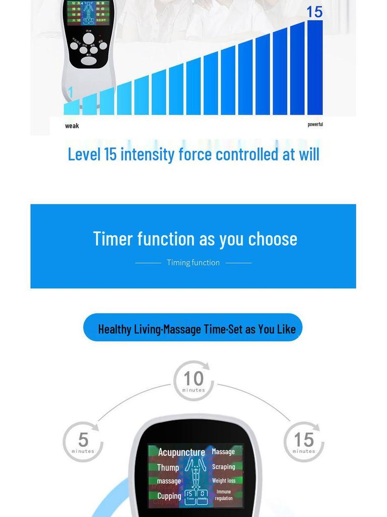 Low-Frequency Pulse Microcurrent Electrotherapy Massager for Full-Body Meridian Dredging and Physiotherapy