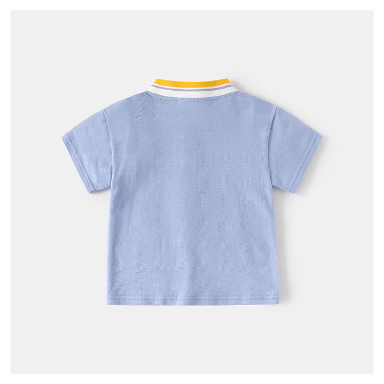 Cartoon Cotton Short Sleeve Polo Shirt for Toddler Boys - Summer Stand Collar T-Shirt