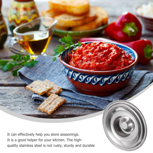 Kichvoe Pot Lid, 10cm, Stainless Steel and Iron, for Seasonings, Small Cookware, Frying Pans, and Woks
