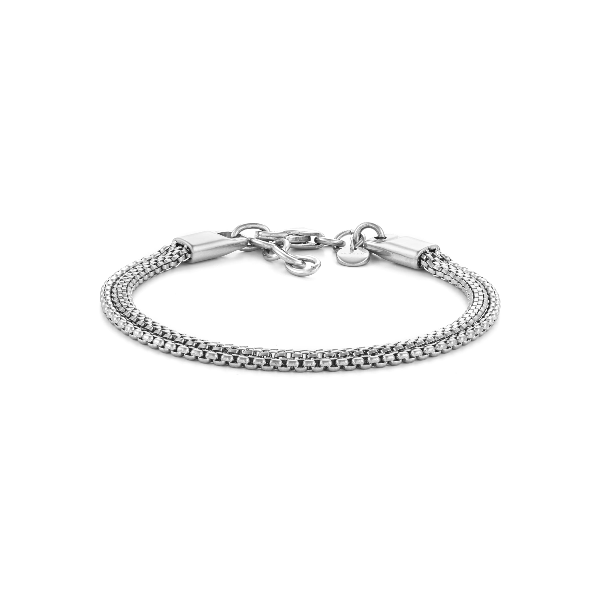 

SKAGEN Men s TOV Mesh Silver-Tone Stainless Steel Chain Bracelet, SKJM0235040