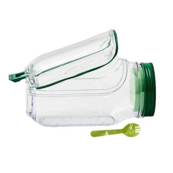 Salad Pods Jar Vertical Layering Container with Built-in Dressing Box & Fork Leak-Proof Converts to Salad Bowl Portable Snack Container for Meal Prep