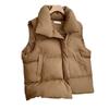 Down Vest Women's Spring Autumn Korean Style Loose Vest Stand Collar Solid Color Cotton Waistcoat Trendy