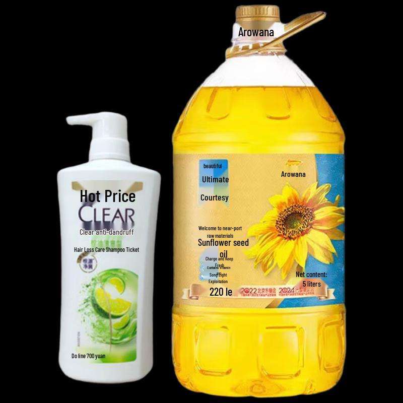 Clear Anti-Dandruff Shampoo 700g with 5L Sunflower Oil Bundle