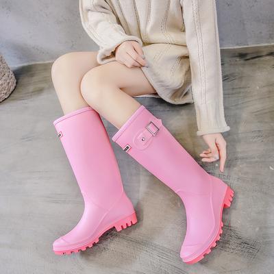 Comemore Women Galoshes Rain Boots Women's Knee-length Rubber Rain Boots PVC Waterproof Shoes Wellingtons Rubber Boot 41