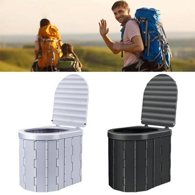 Outdoor Folding Toilet with Lid Great Load Bearing Bag Adult Bags Trash Seat with Toilet Storage Potty And Car Wide Camping H5L6