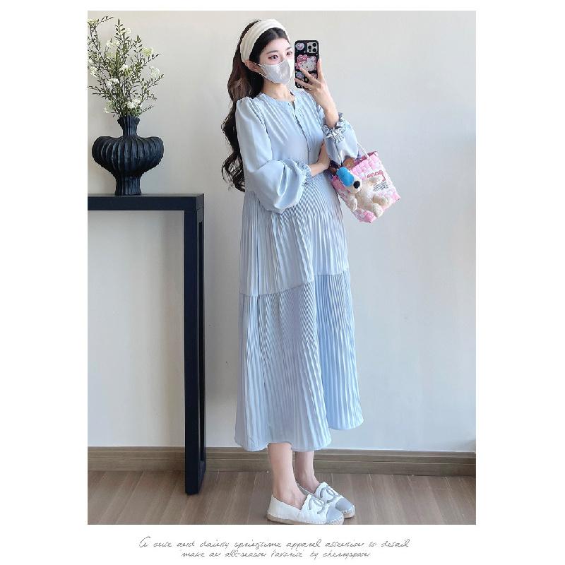 Maternity Dress Spring Autumn 2026 New Fashionable Loose Belly-Covering Shirt Dress Spring Maternity Dress