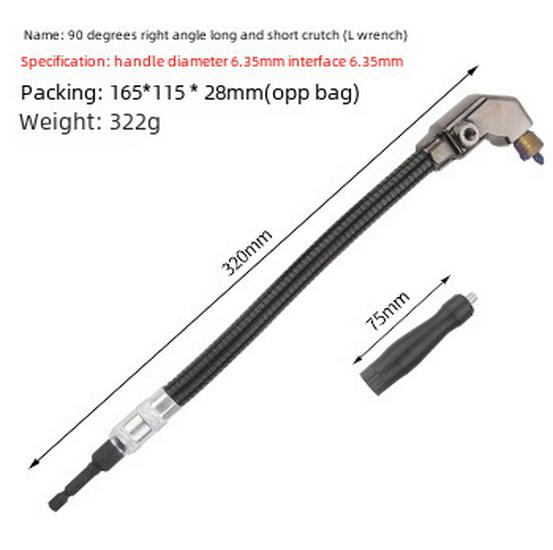 Adjustable 90-Degree Right Angle Electric Drill with Three-Jaw Chuck for Narrow Space Drilling