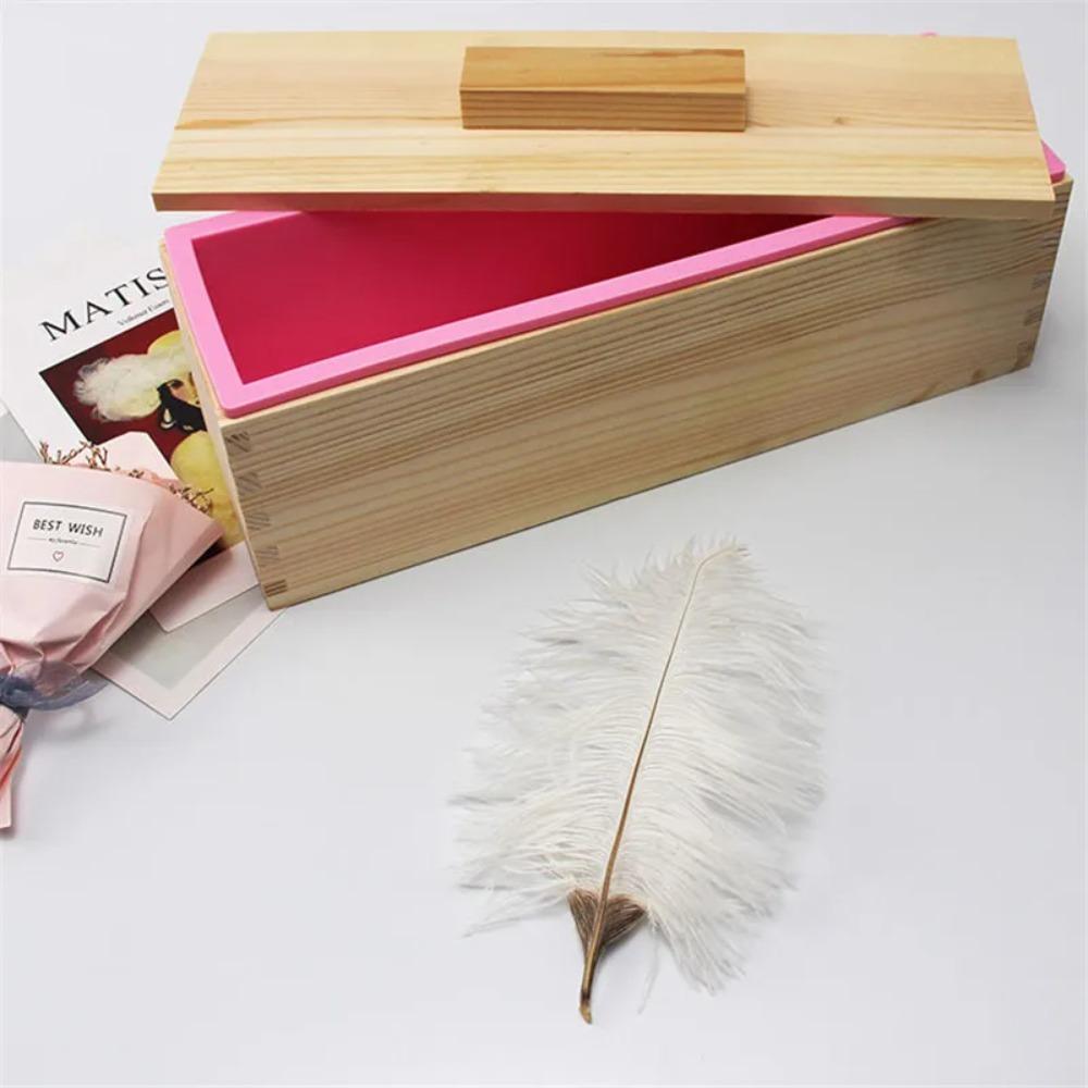 with Wooden Box and Lid Silicone Soap Mold Rectangle Toast Mold Homemade Loaf Mould  Cake