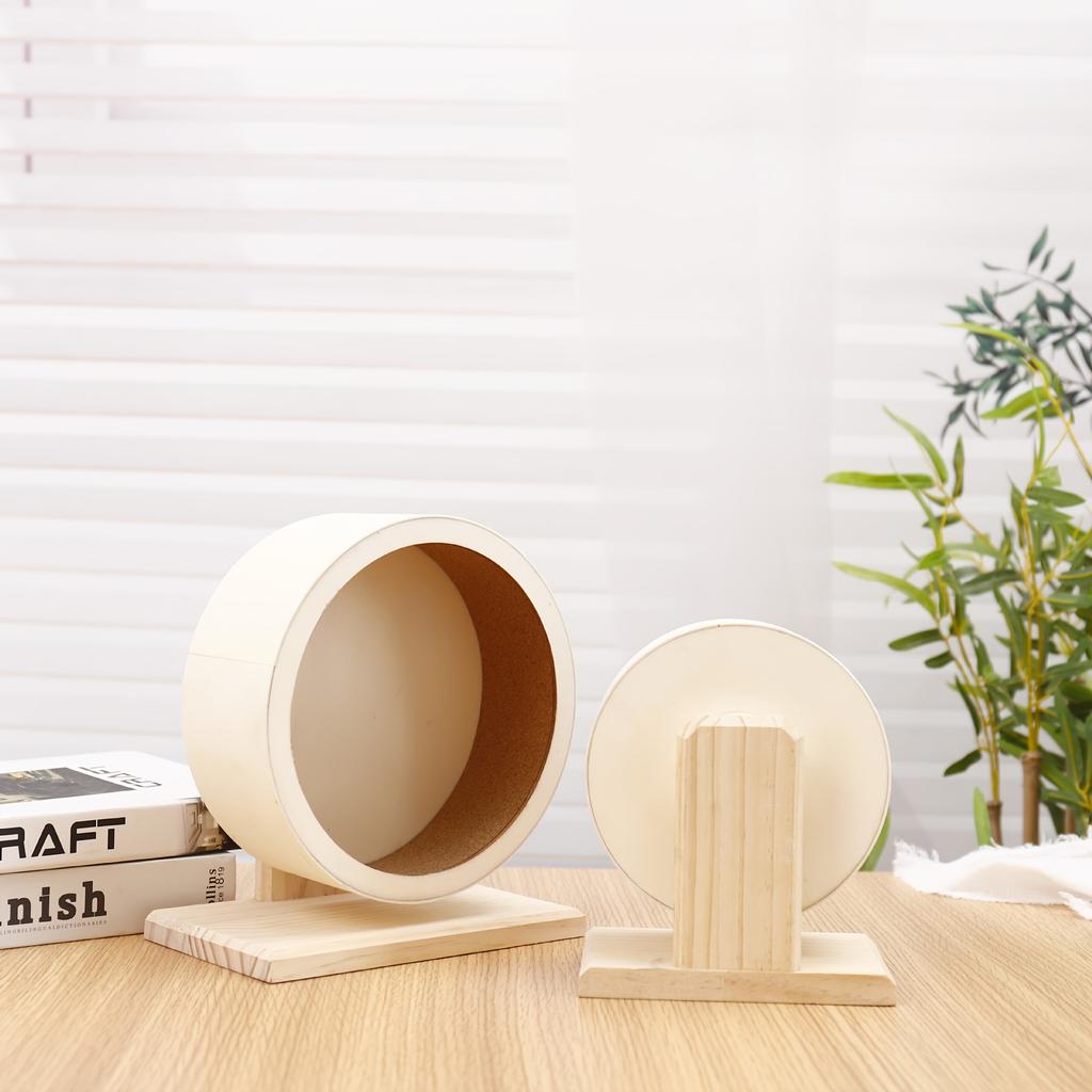 Hamster Wooden Wheel Spinner Hamster Running Wheels Prevent Depression Toys for Small Pets Small Animal Exercise Accessories