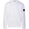Fleece Garment Dyed Crewneck White Men Streetwear 811562420-V0001