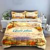 Christian God's Plan Bedding Set with Flowers Bedding set (1 duvet cover, 2 pillowcases, duvet not included)