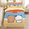 Cartoon Bear Panda Duvet Cover, Cute Bubu Dudu Bear Bedding Set Soft Polyester 3D Digital Printed Duvet Cover and Pillowcase