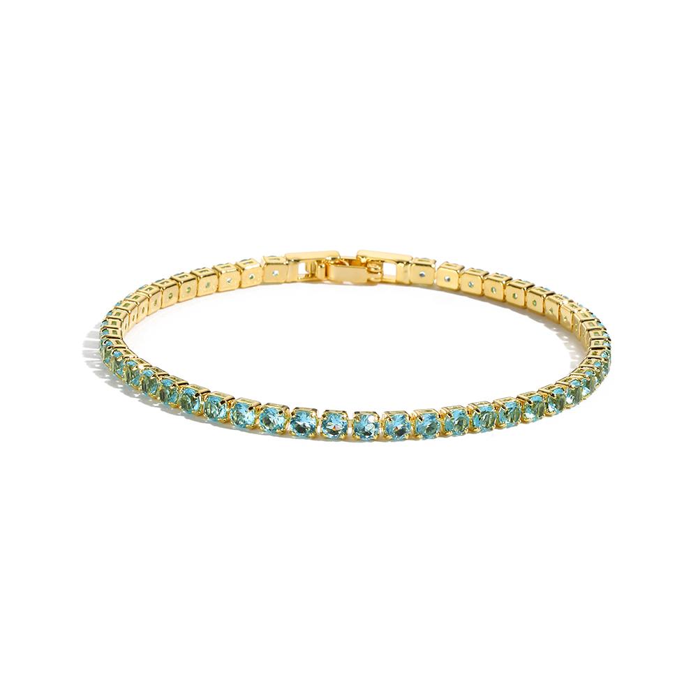 Colorful Crystal Tennis Bracelet for Women Waterproof Multicolor 3MM CZ Wedding Birthstone Hand Chain Jewelry