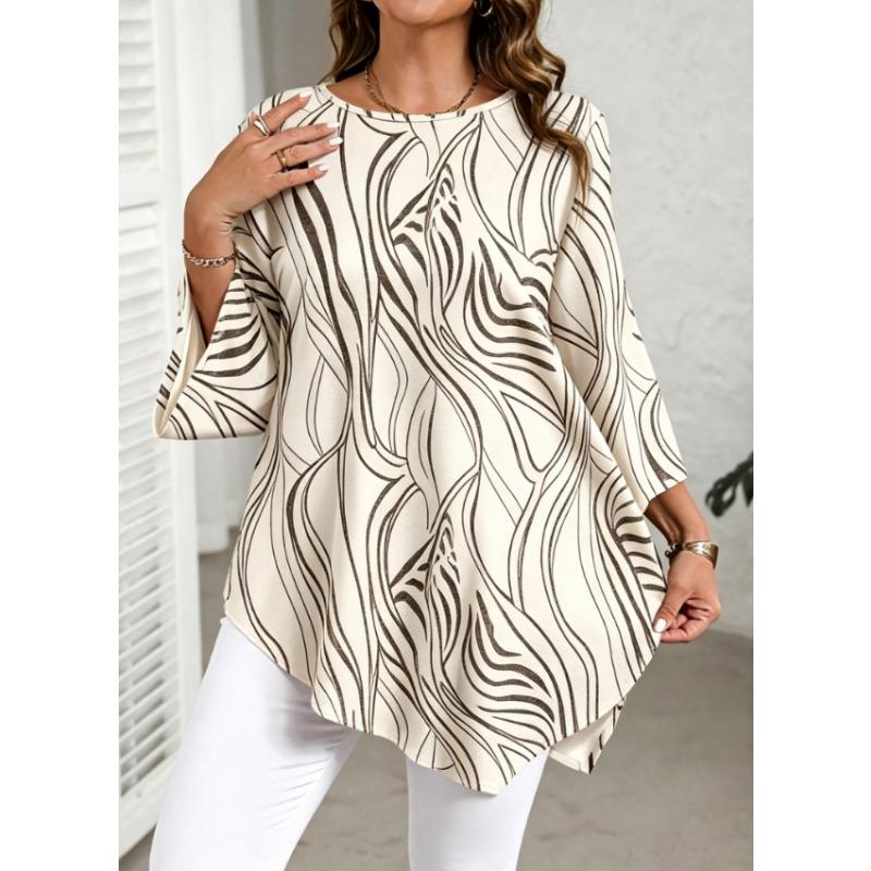 Plus Size Women's Printed Top / Casual Elegant Ladies Top