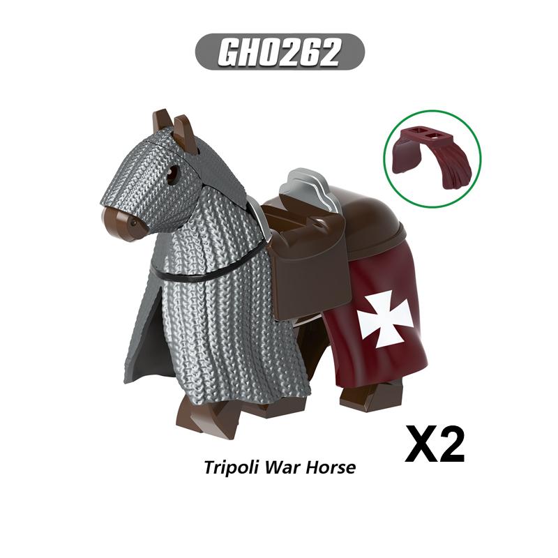 Military Building Blocks Medieval Solider Knights Accessories Shoulder Armor Model Vest Mount Flag Shield Horse Sword Bricks MOC