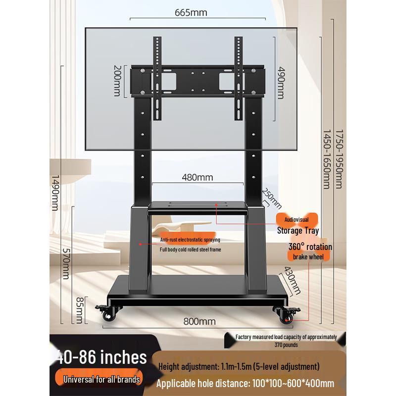 Danle Universal Mobile TV Stand with Wheels