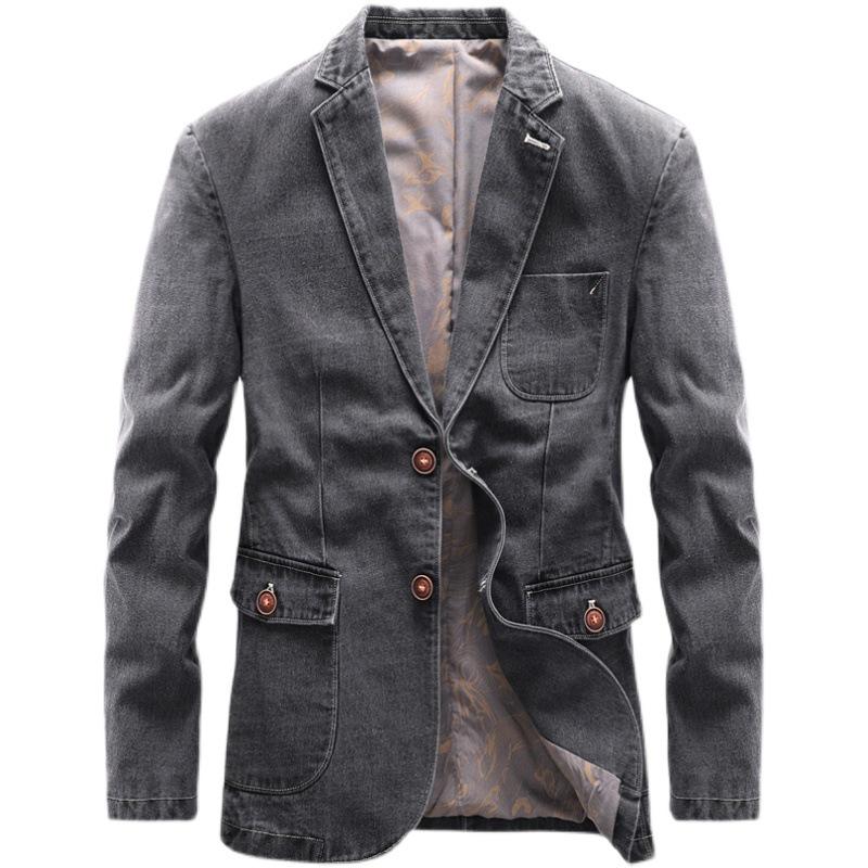 Herren British Style Baumwoll-Denim Freizeit Anzugjacke - Frühjahrs-/Herbstkollektion
