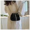 Rhinestone Embellished Drawstring Bucket Bag Women Chain Crossbody Shoulder Bag