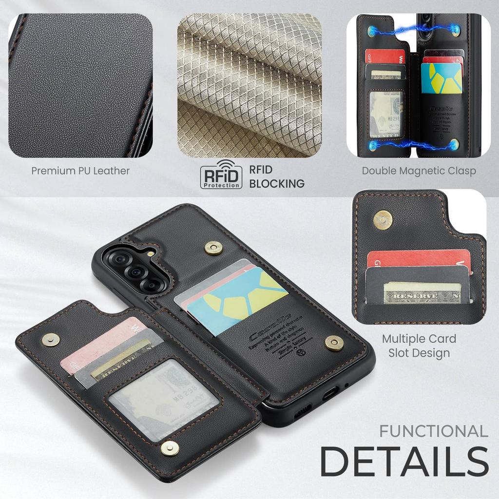 For Samsung Galaxy A17 Case with Card Holder Wallet Case with PU Leather Kickstand Card Slots RFID Blocking,Magnetic Clasp Cover