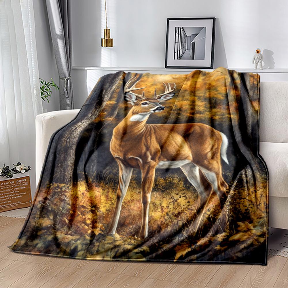 Deer In Forest Scene Blankets are suitable for living rooms, bedrooms, camping, and other places, making them an ideal choice for gifts.