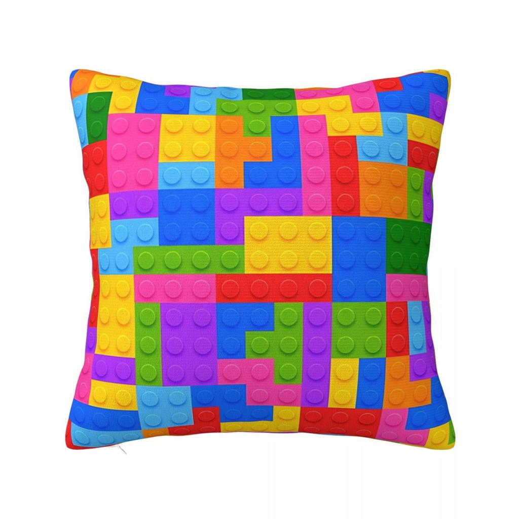 Building Blocks Loads Of Bricks Blue Square Pillow Cases Cushion Covers Awesome Polyester Decor Pillowcover for Car 18x18