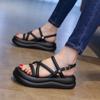 With Skirt Sandals Women's Summer New Versatile Fashion Retro Comfortable Casual Platform Beach Shoes