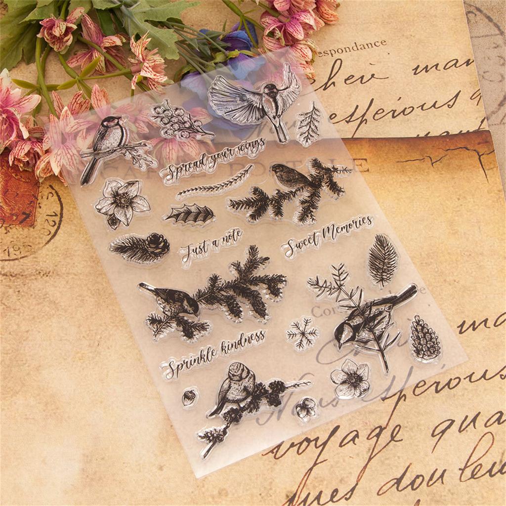 Winter Birds Silicone Clear Stamps for Card Making Scrapbooking Embossing DIY Craft Album Rubber Seal Stamps Decoration