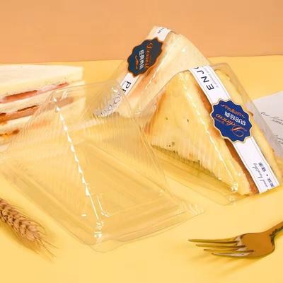 100Pcs New PET Sandwich Packing Box Clear Reusable Sandwich Triangle Case with Lids DIY Wedge Boxes Kitchen