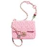 Twill Soft Woolen Flap Bag, Shoulder Bag, Crossbody Bag Mini Women's Pink AS3783-B10329-NM469
