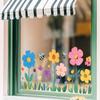 Cartoon Colorful Bee Flower Window Sticker Kids Room Kindergarten Glass Decoration Self-Adhesive Wall Art
