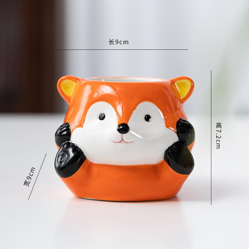 Cartoon Multifunction Ceramic Succulent Planter Cute Animal Cactus Potted Plant Gardening Creative Flower Pot Garden Decoration
