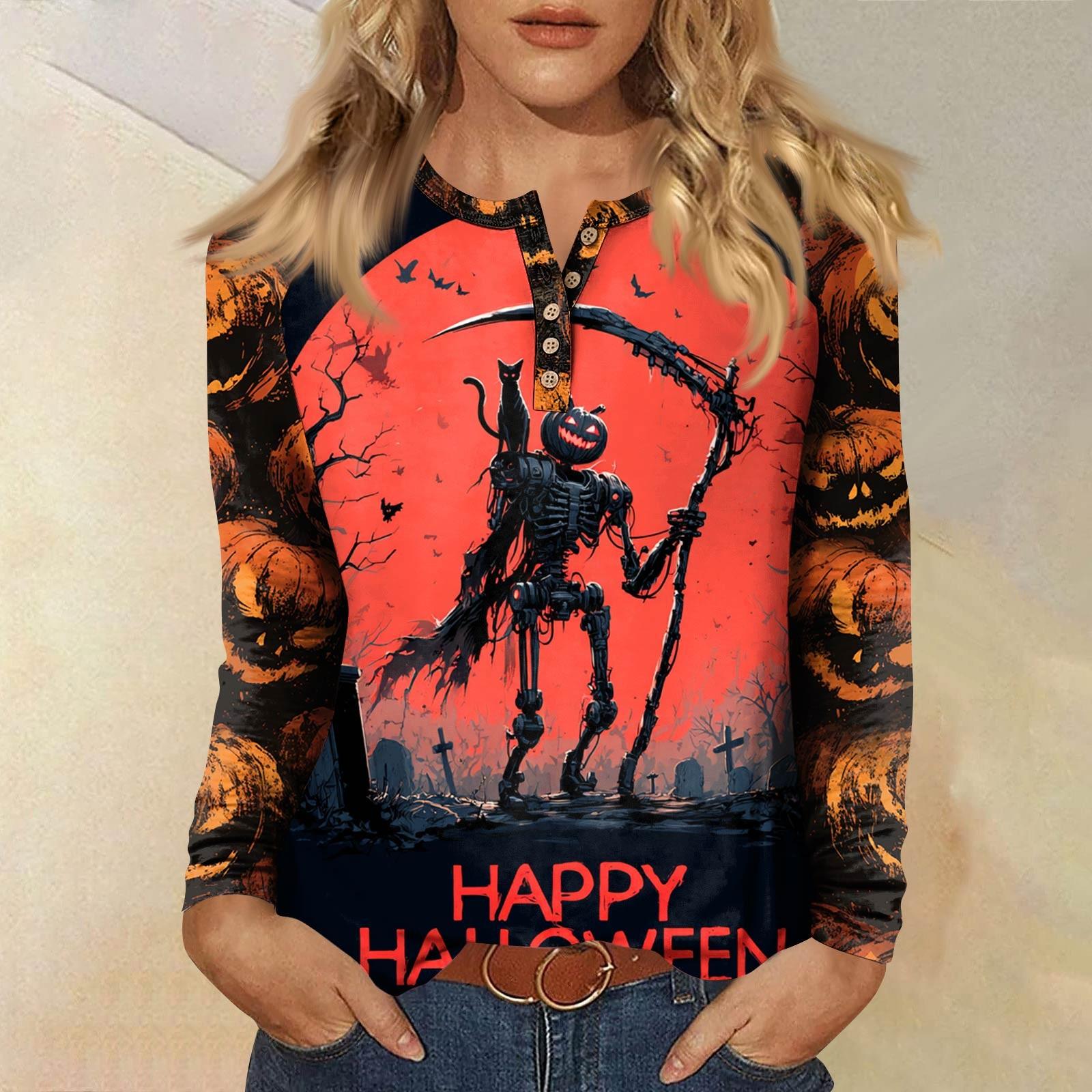 

Women s T Shirt Print Long Sleeve Daily Fashion Basic Round Neck Button Raglan Sleeve Top XL шафрановий