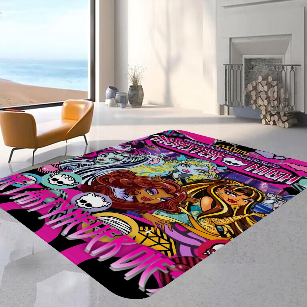 M-Monster Cartoon High Floor Mat Floor Carpet Kids Room Bedroom Decoration Balcony Anti-Slip Doormat Living Room Hotel Decor Mat